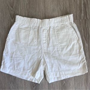 Sanctuary White Linen High Rise Shorts